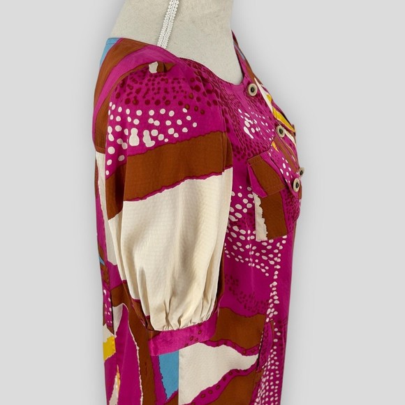 DVF Diane von Furstenburg Womens Margot Silk Printed Button Front Shift Dress 6 - Picture 6 of 16